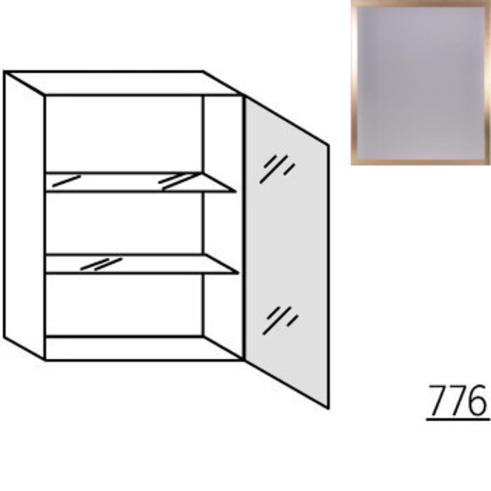 Systemat 'met greep' Bovenkast met glasdeur