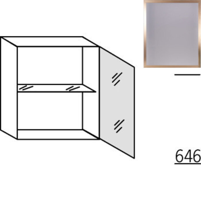 HÄCKER Systemat Bovenkast met glasdeur