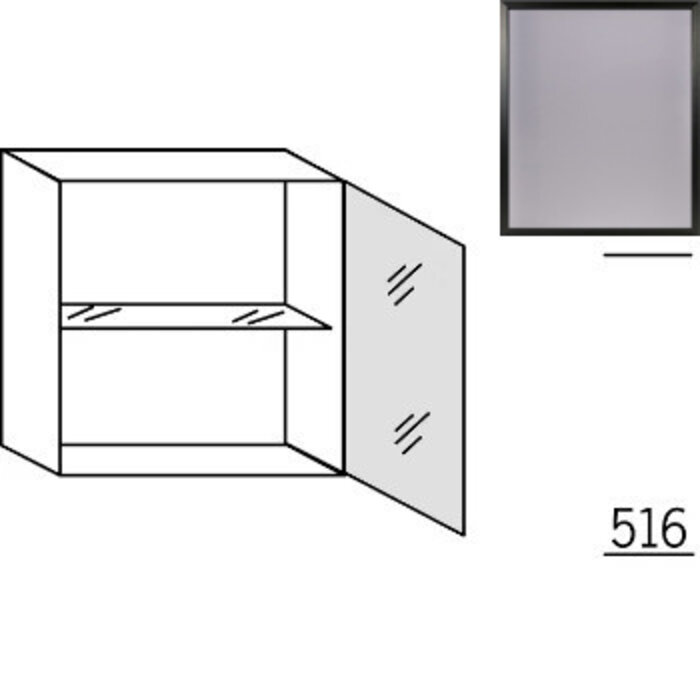 HÄCKER Systemat Bovenkast met glasdeur