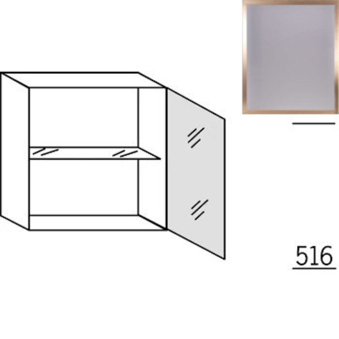 HÄCKER Systemat Bovenkast met glasdeur