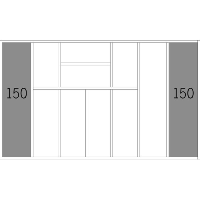 HÄCKER Systemat Bestekindeling essenhout donkergrijs