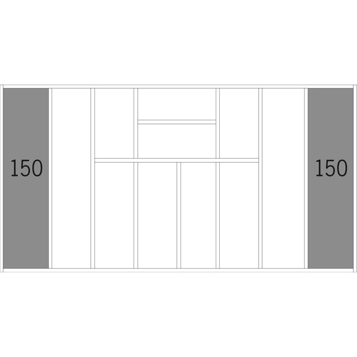 HÄCKER Systemat Bestekindeling essenhout donkergrijs