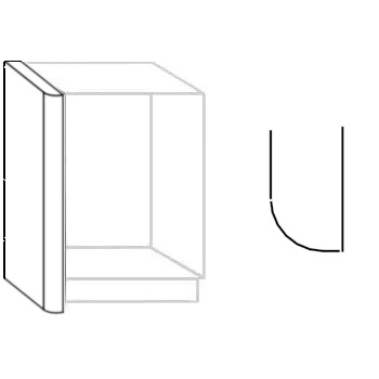 HÄCKER Systemat Afwerkpaneel afgerond 5 cm dik tot vloer mat gelakt (LM)