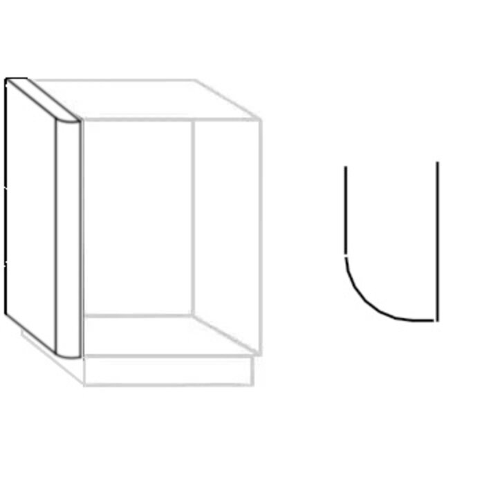 HÄCKER Systemat Afwerkpaneel afgerond 5 cm dik mat gelakt (LM)