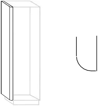 HÄCKER Systemat Afwerkpaneel afgerond 5 cm dik mat gelakt (LM)