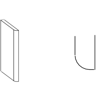 HÄCKER Systemat Afwerkpaneel afgerond 5 cm dik mat gelakt (LM)