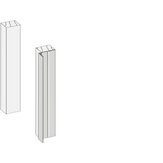 Greeploos Verticale greep (L-model) met verlichtingsprofiel