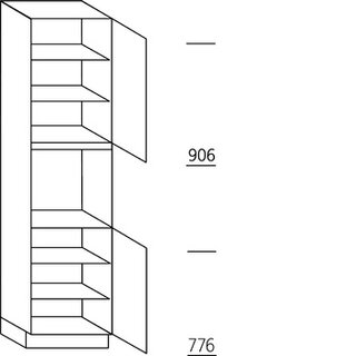 Systemat 'met greep' Hoge kast voor oven - hoogte 221 cm