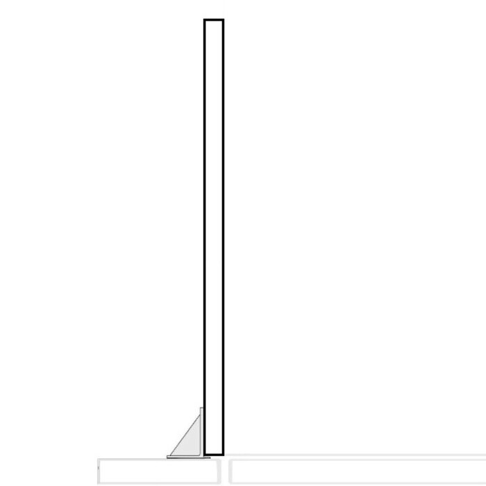 Steunwand 1,6 cm breed voor naast een onderbouw apparaat