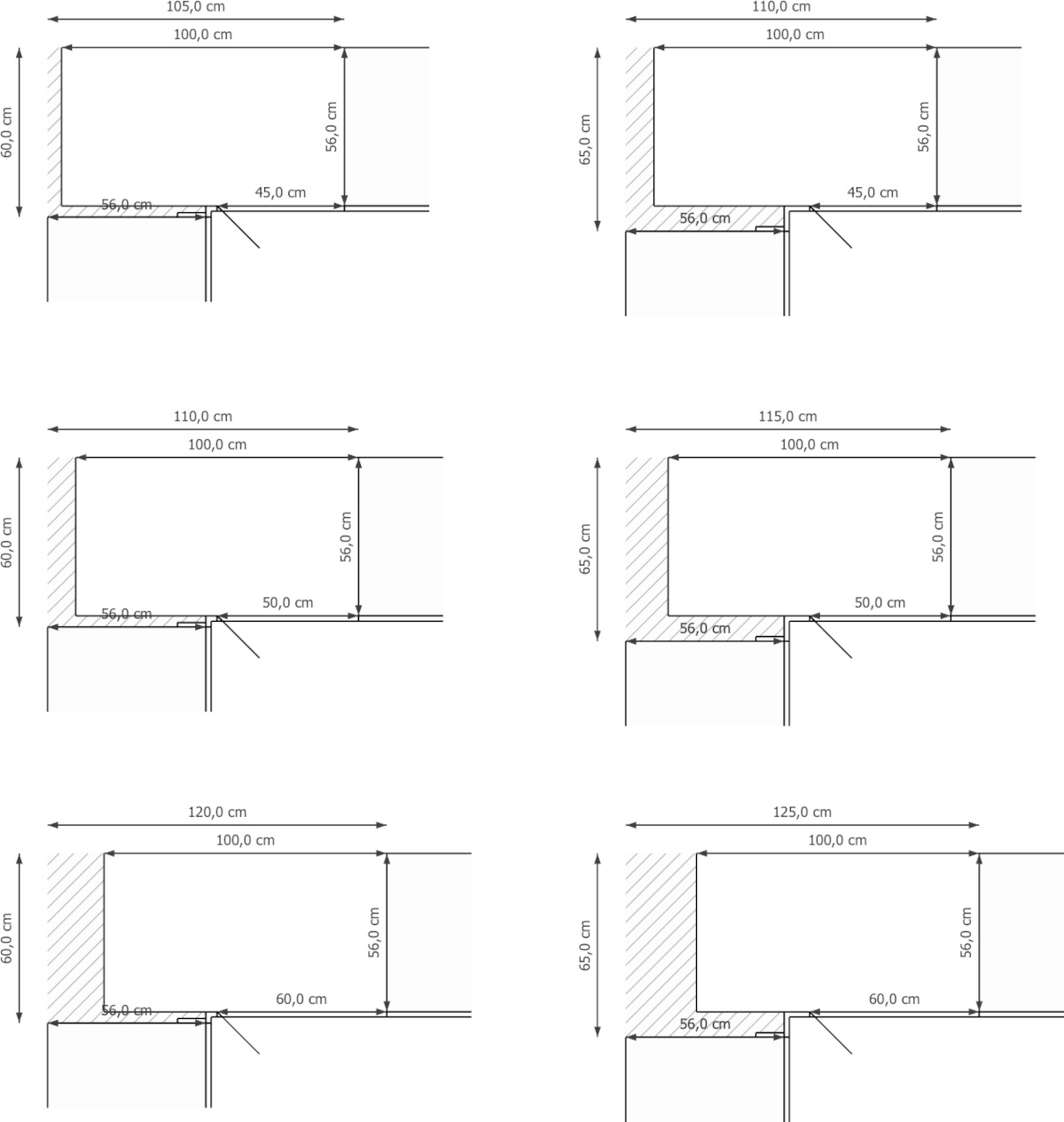 Hoekonderkast voor in de keuken met lemans