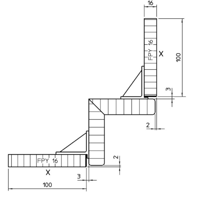Systemat 'greeploos' Hoekpasstuk 90° voor loze hoek onderkasten