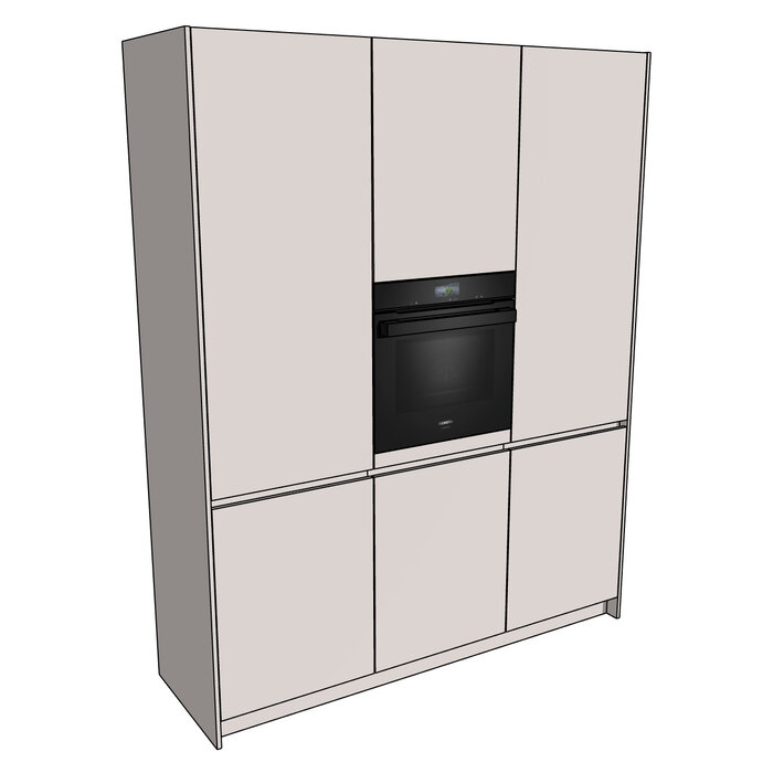 Greeploos Greeploze keukenkastenset 183,2 cm - hoge kasten horizontale greeplijst