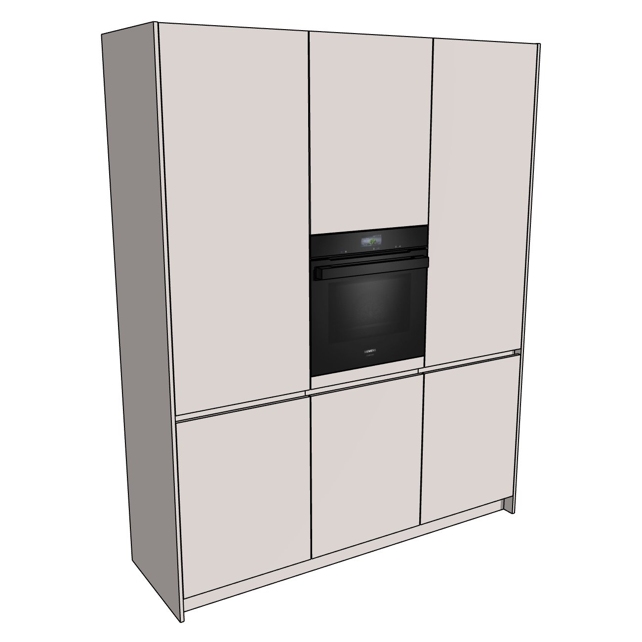 HÄCKER Systemat Greeploze keukenkastenset 183,2 cm - hoge kasten horizontale greeplijst