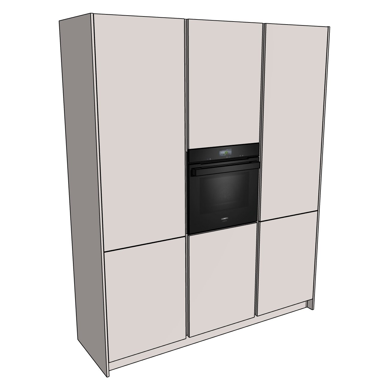 HÄCKER Systemat Greeploze keukenkastenset 188,2 cm - hoge kasten verticale greeplijst