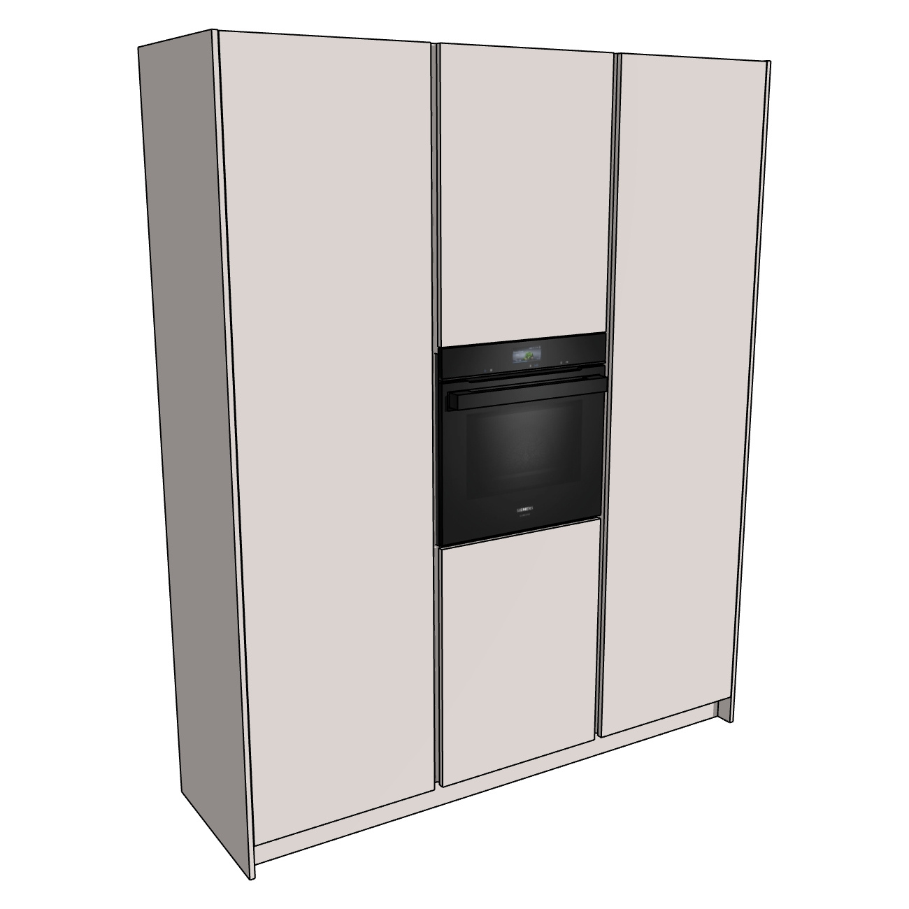 HÄCKER Systemat Greeploze keukenkastenset 188,2 cm - hoge kasten doorlopende deuren