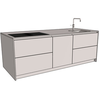 HÄCKER Systemat 'greeploos' Greeploze keukenkastenset - kookeiland 243,2 cm