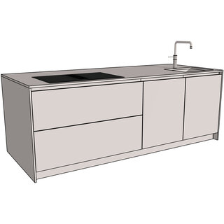 HÄCKER Systemat Greeploze keukenkastenset - kookeiland met zitgedeelte 243,2 cm