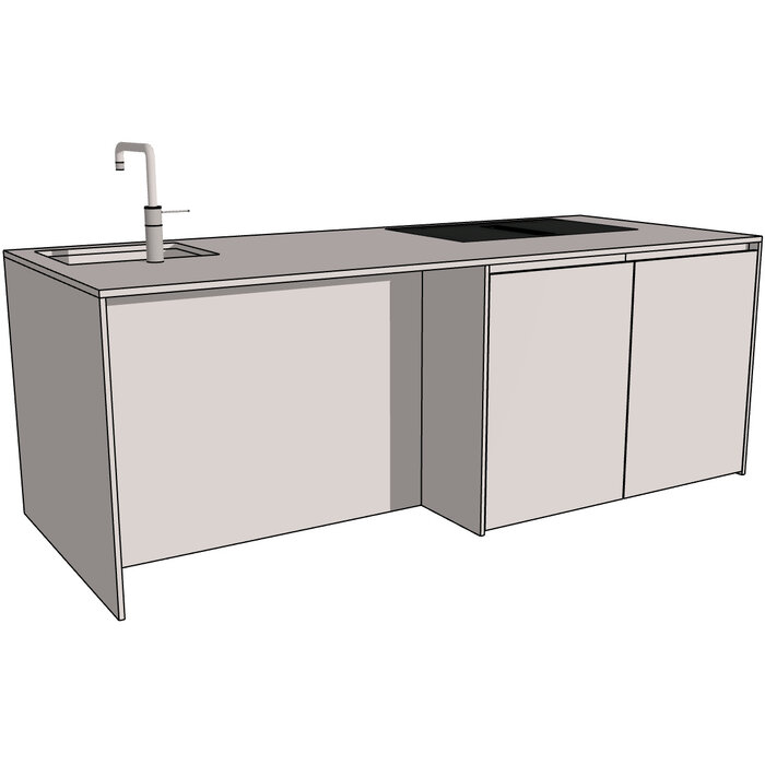 HÄCKER Systemat Greeploze keukenkastenset - kookeiland met zitgedeelte 243,2 cm