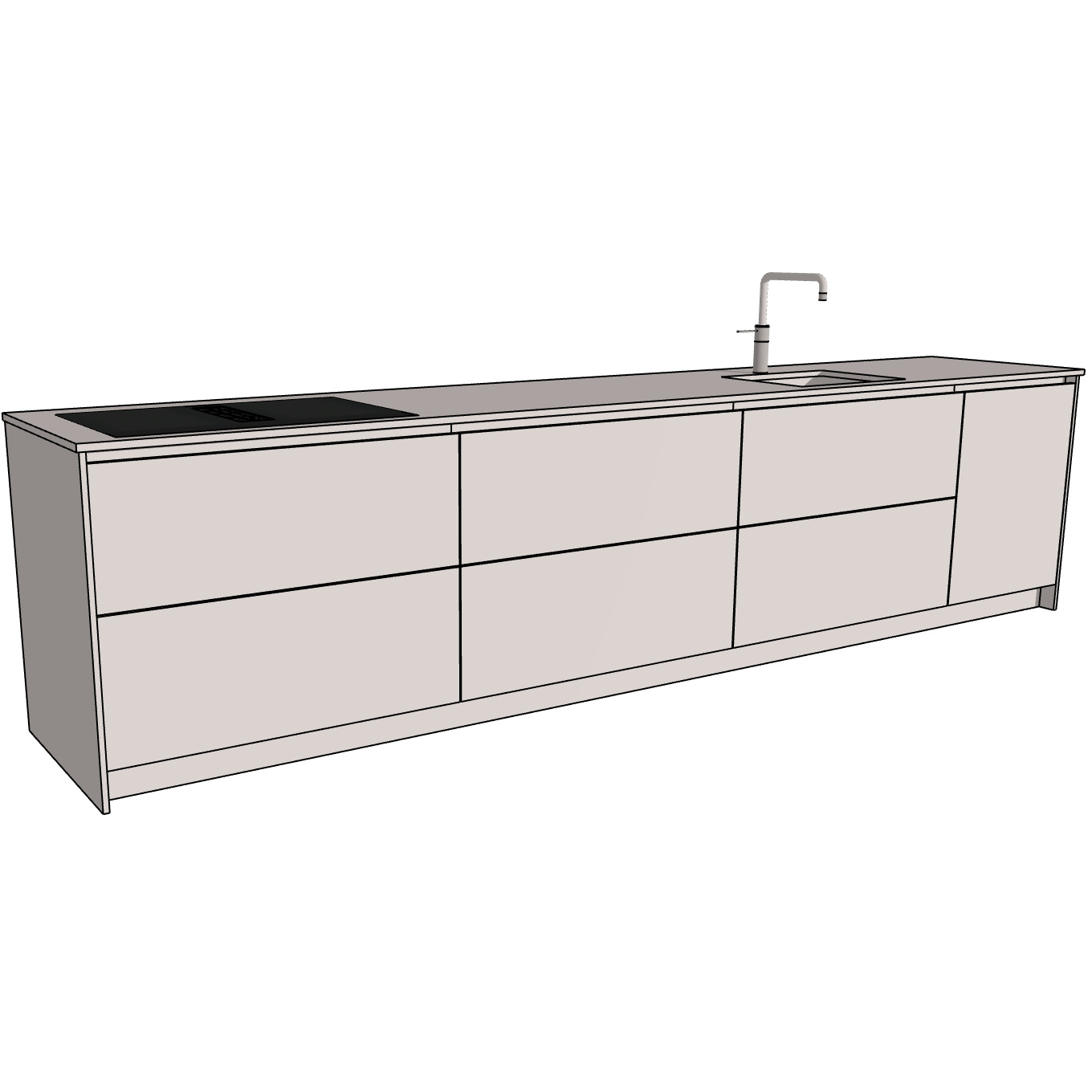 HÄCKER Systemat Greeploze keukenkastenset - wandopstelling 363,2 cm