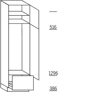 Greep op front Hoge kast voor koeler - hoogte 221 cm