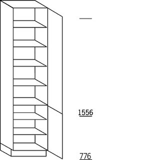 Systemat 'greeploos' Hoge kast voor servies - hoogte 234 cm