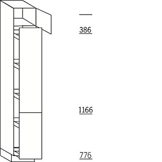 Greeploos verticaal Hoge apothekerskast - hoogte 234 cm