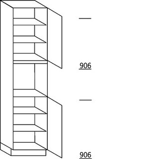 Systemat 'greeploos' Hoge kast voor oven - hoogte 234 cm