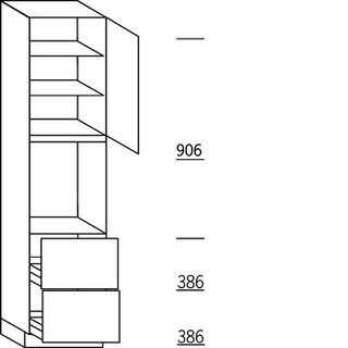 Systemat 'greeploos' Hoge kast voor oven - hoogte 234 cm