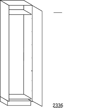 Systemat 'greeploos' Hoge keukenkast 234 cm hoog, 1 deur met nis 178 - 179 cm hoog