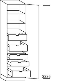 Systemat 'met greep' Hoge kast voorraad - 234 cm