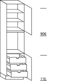 Systemat 'met greep' Hoge kast voor oven - hoogte 234 cm