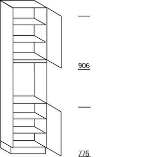 Systemat 'met greep' Hoge kast voor oven - hoogte 234 cm