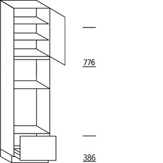 Systemat 'met greep' Hoge kast voor oven - hoogte 234 cm