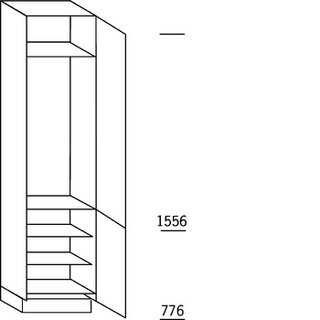 Met greep Hoge kast voor koeler - hoogte 234 cm