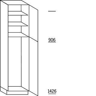 Greep op front Hoge kast voor koeler - hoogte 234 cm
