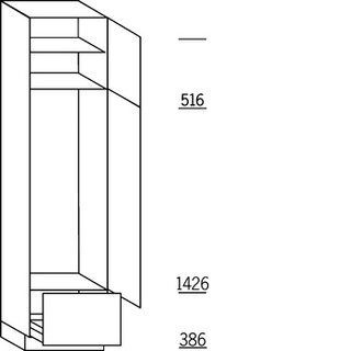 Met greep Hoge kast voor koeler - hoogte 234 cm