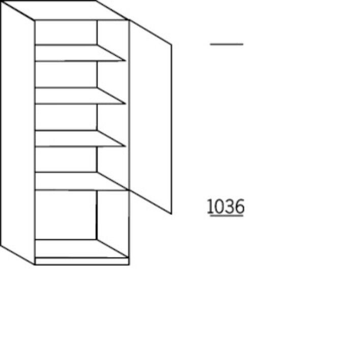 Met greep Opzetkast voor vaatwasser, 1 deur, 1 inbouwnis, 1 vaste blende, 2 legplanken