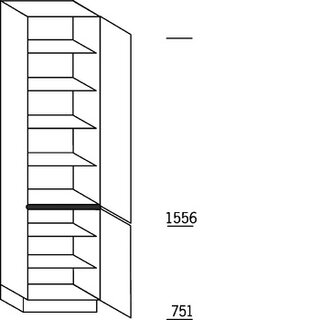 Prog. greeploos Hoge kast voor servies - hoogte 234 cm