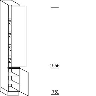 Prog. greeploos Hoge apothekerskast - hoogte 234 cm