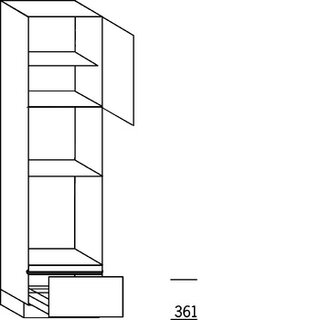 Prog. greeploos Hoge kast voor oven - hoogte 234 cm