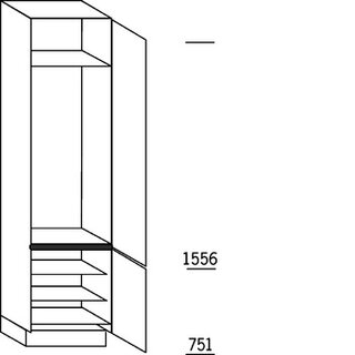 Prog. greeploos Hoge kast voor koeler - hoogte 234 cm