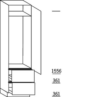 Greeploos Hoge kast voor koeler - hoogte 234 cm