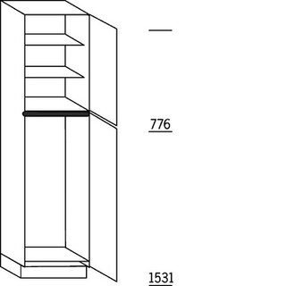 Greeploos Hoge kast voor koeler - hoogte 234 cm