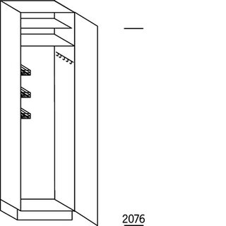 Systemat 'greeploos' Hoge bezemkast - 208 cm