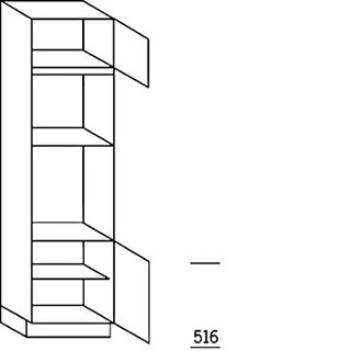 Met greep Hoge kast voor oven - hoogte 208 cm