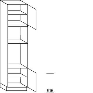Met greep Hoge kast voor oven - hoogte 234 cm