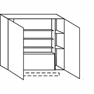 Greep op front Bovenkast voor afzuigkap - hoogte 91 cm
