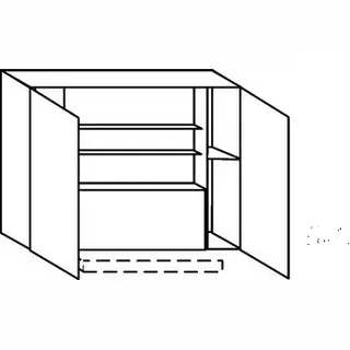 Greep op front Bovenkast voor afzuigkap - hoogte 65 cm