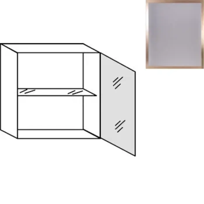 Greep op front Bovenkast met glasdeur