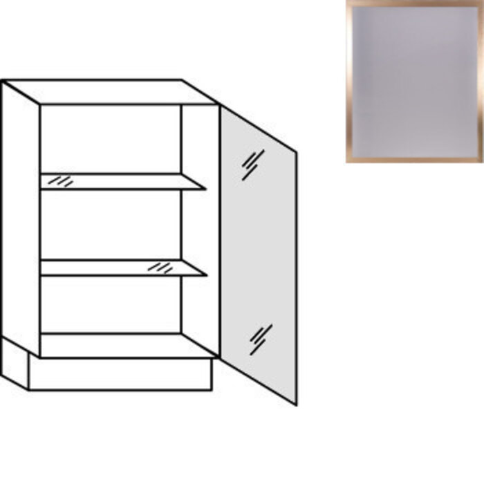 Greep op front Ondiepe onderkast met glasdeur